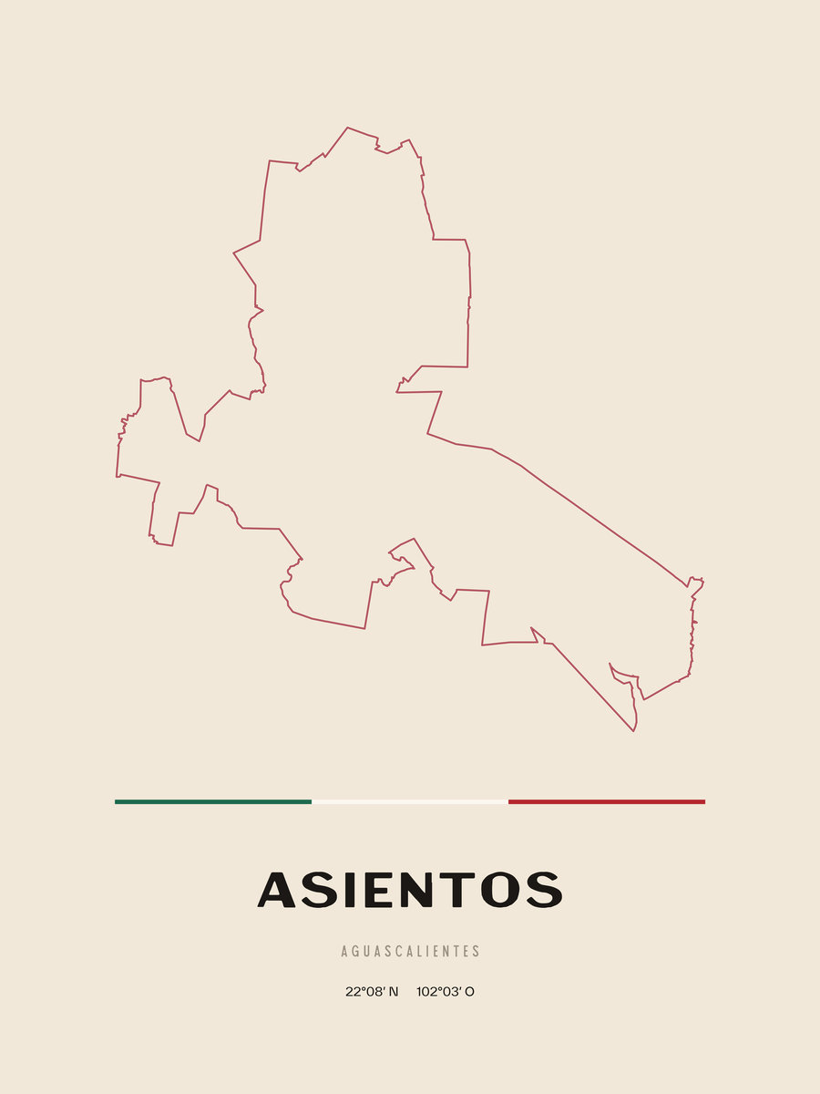 Framed poster of Asientos, Aguascalientes.
