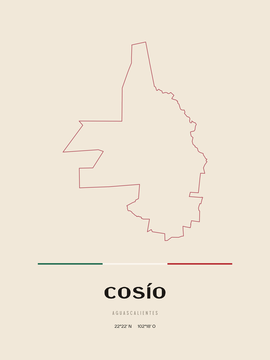 Framed poster of Cosío, Aguascalientes.