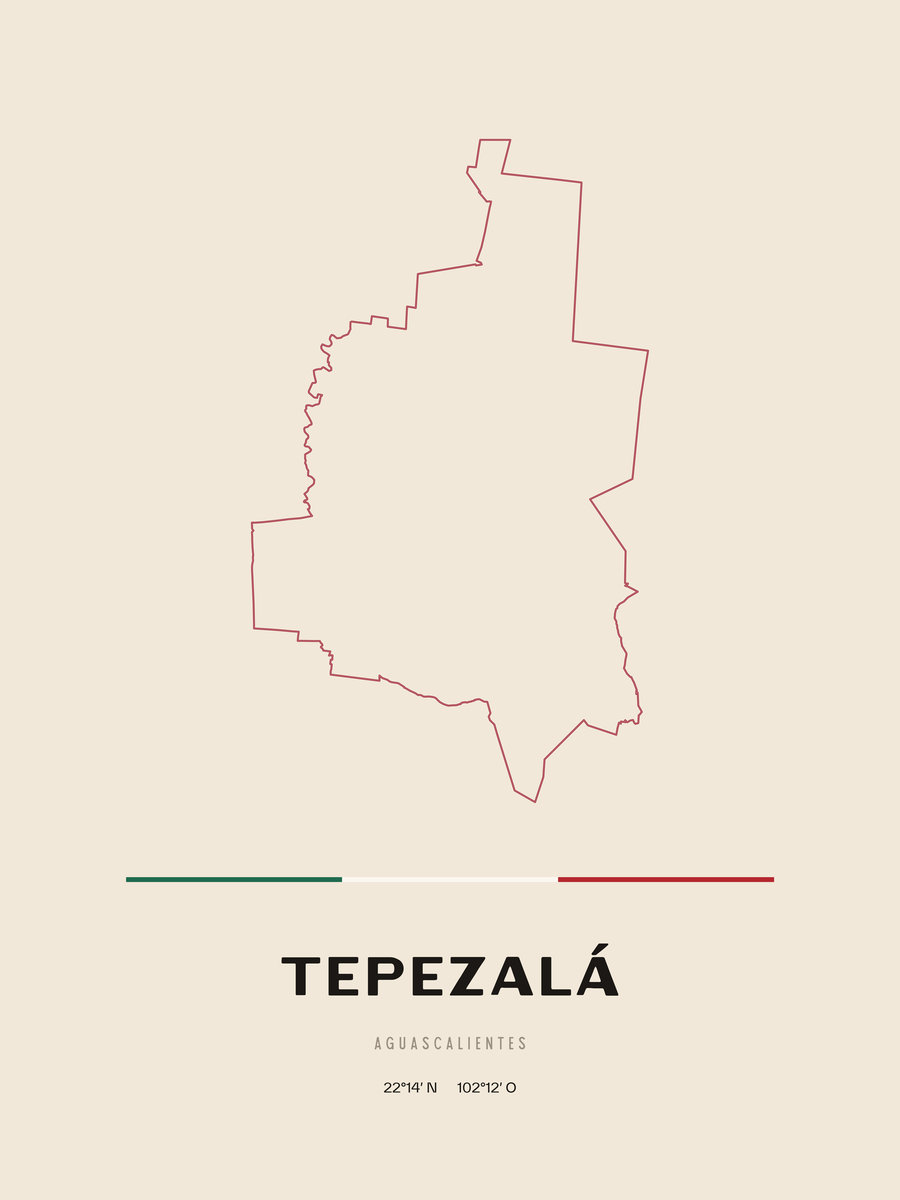 Framed poster of Tepezalá, Aguascalientes.