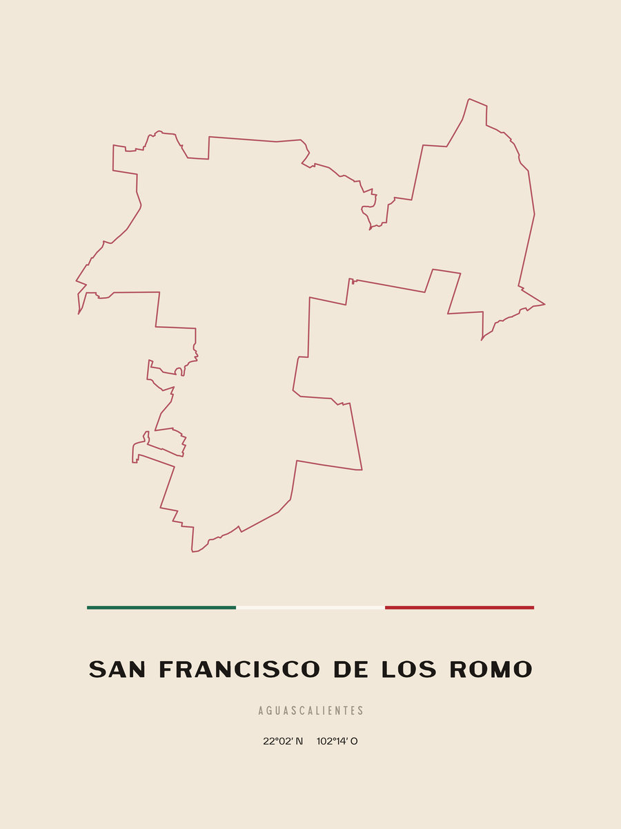 Framed poster of San Francisco de los Romo, Aguascalientes.