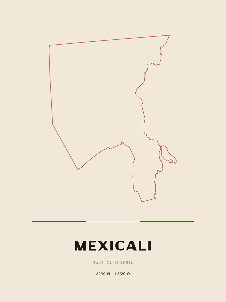 Framed poster of Mexicali, Baja California.