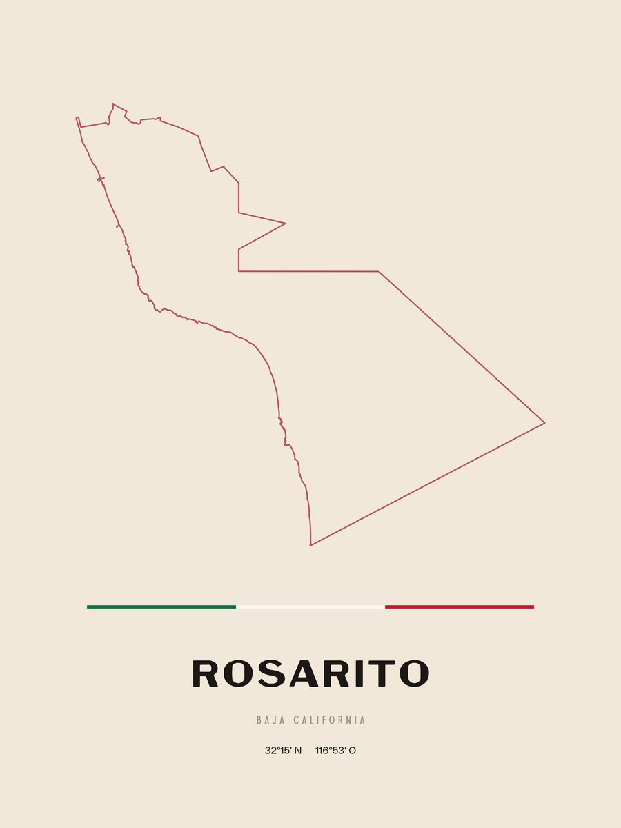 Framed poster of Rosarito, Baja California.