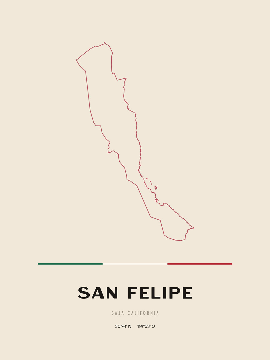 Framed poster of San Felipe, Baja California.