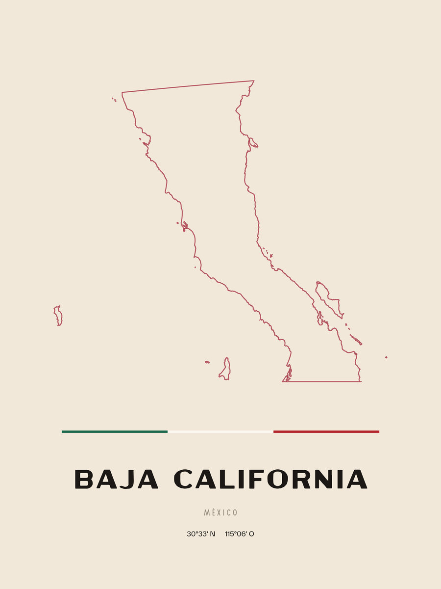 Framed poster of Baja California.