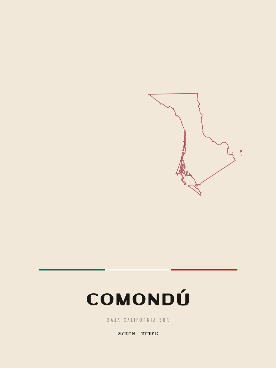 Framed poster of Comondú, Baja California Sur.