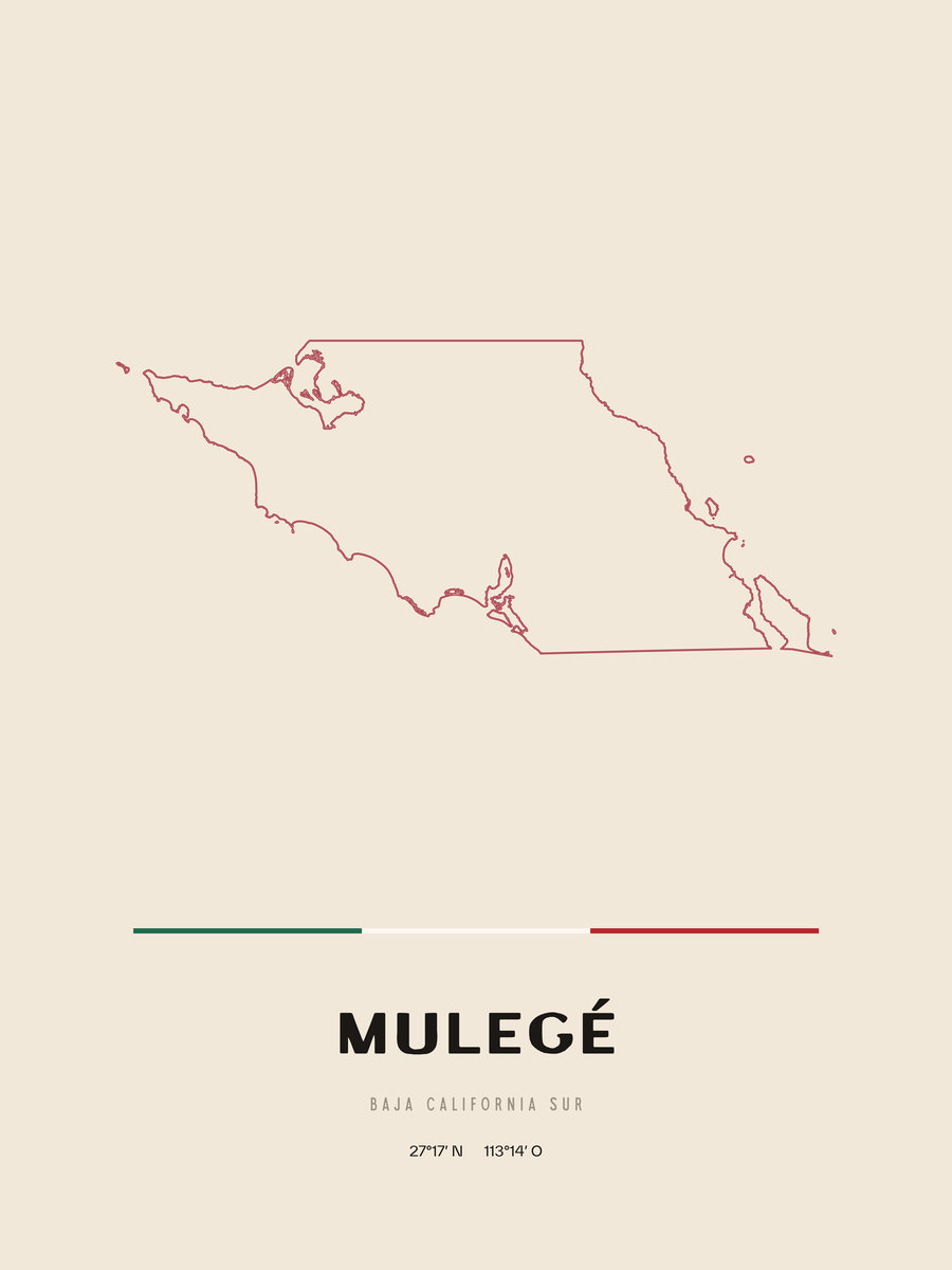 Framed poster of Mulegé, Baja California Sur.