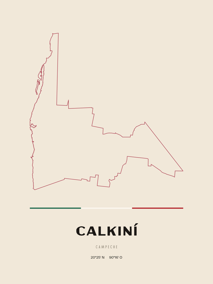 Framed poster of Calkiní, Campeche.