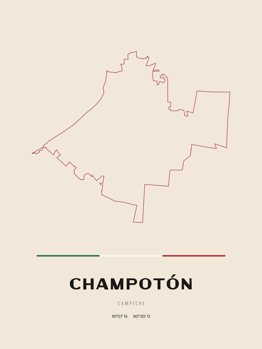 Framed poster of Champotón, Campeche.