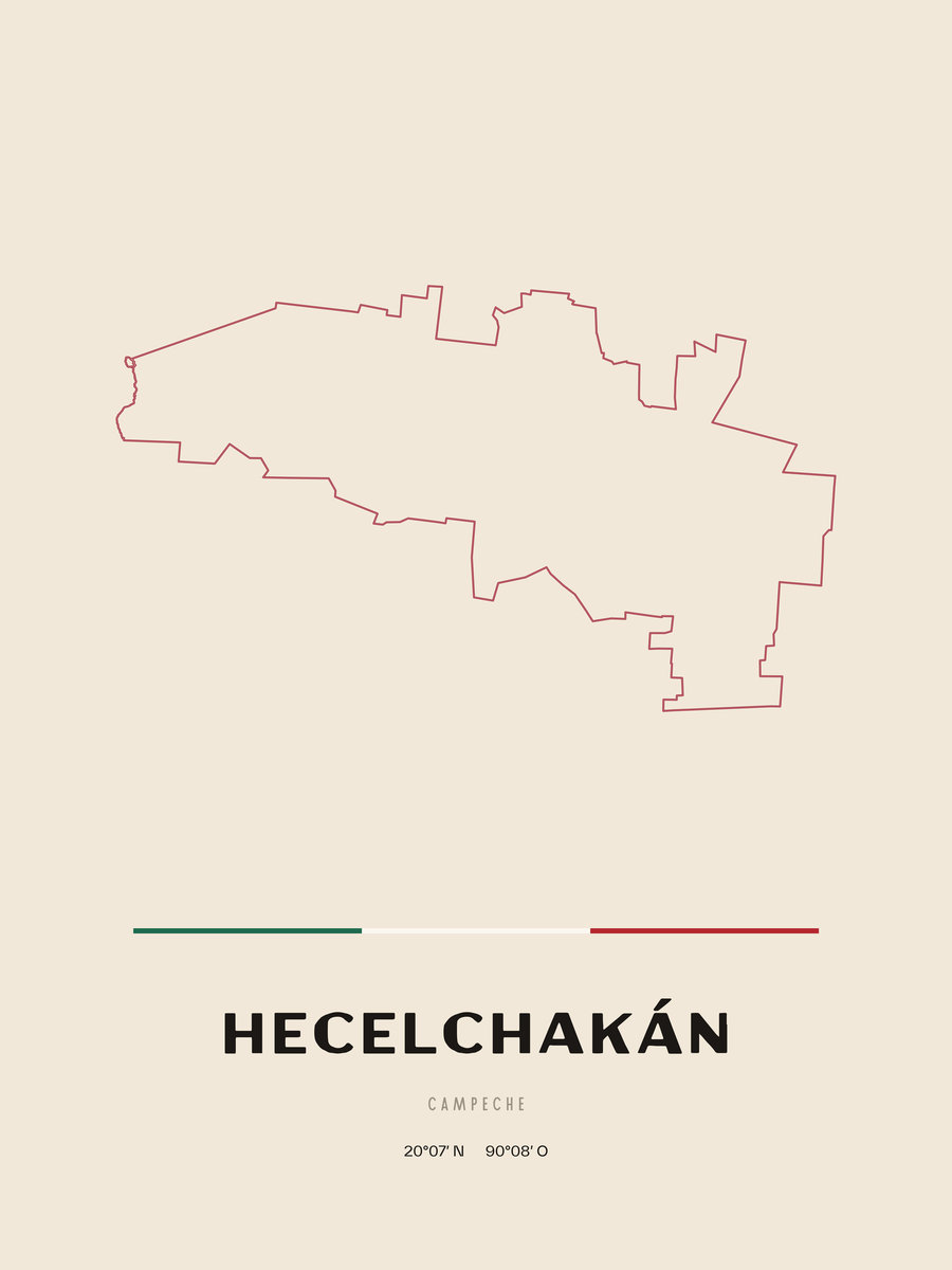 Framed poster of Hecelchakán, Campeche.