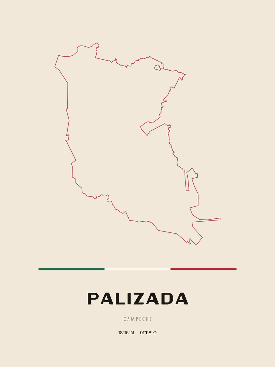 Framed poster of Palizada, Campeche.
