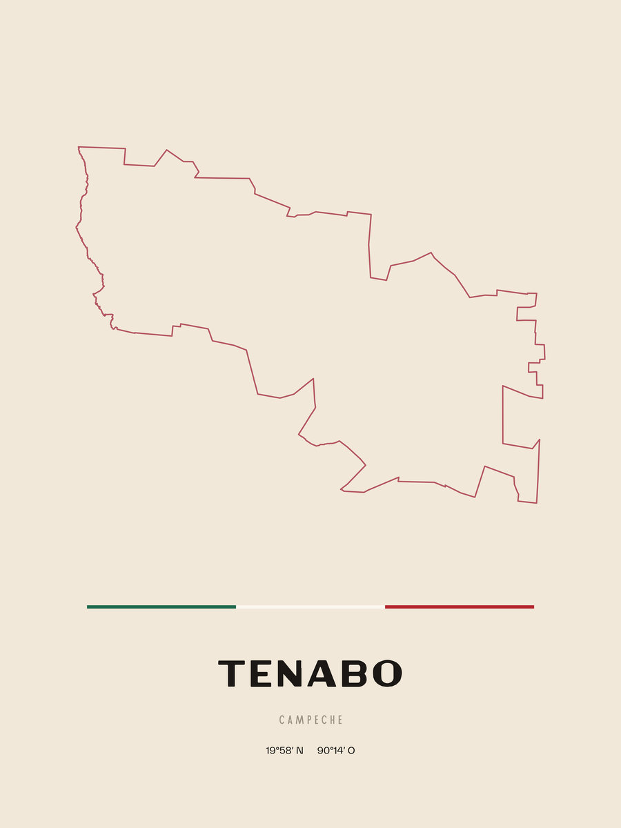 Framed poster of Tenabo, Campeche.