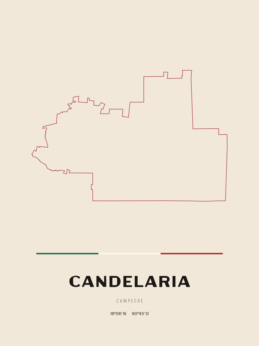 Framed poster of Candelaria, Campeche.
