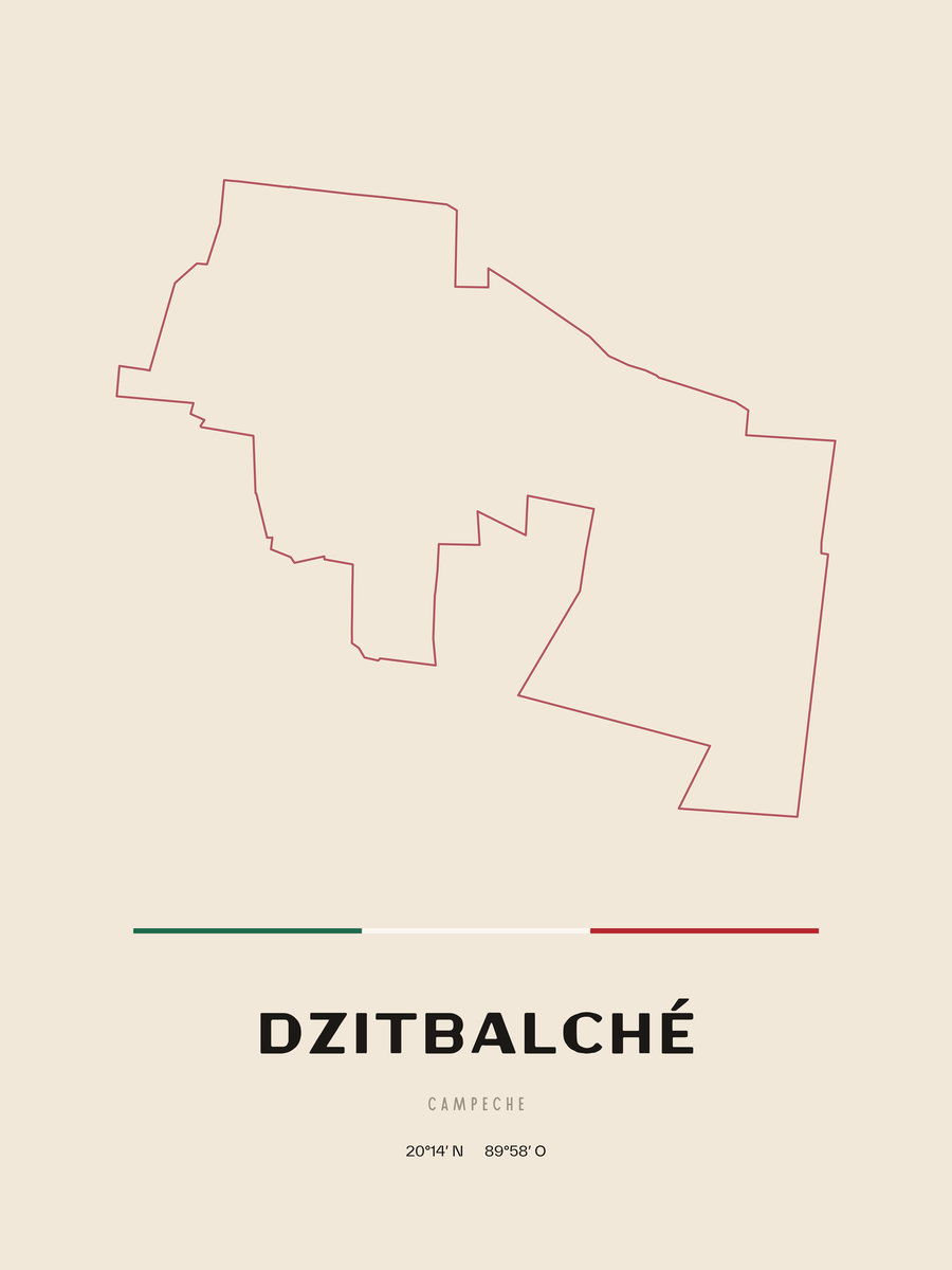 Framed poster of Dzitbalché, Campeche.