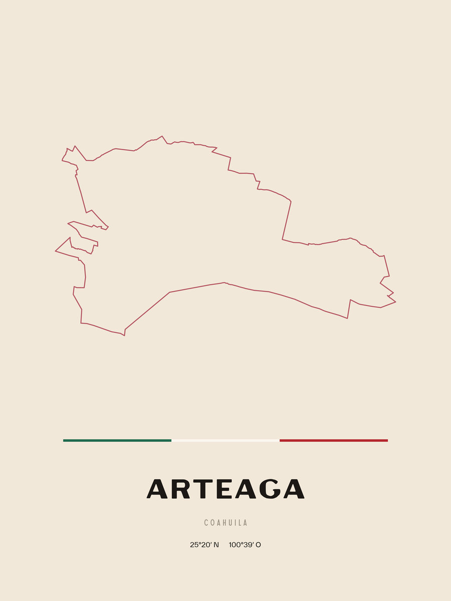 Framed poster of Arteaga, Coahuila.