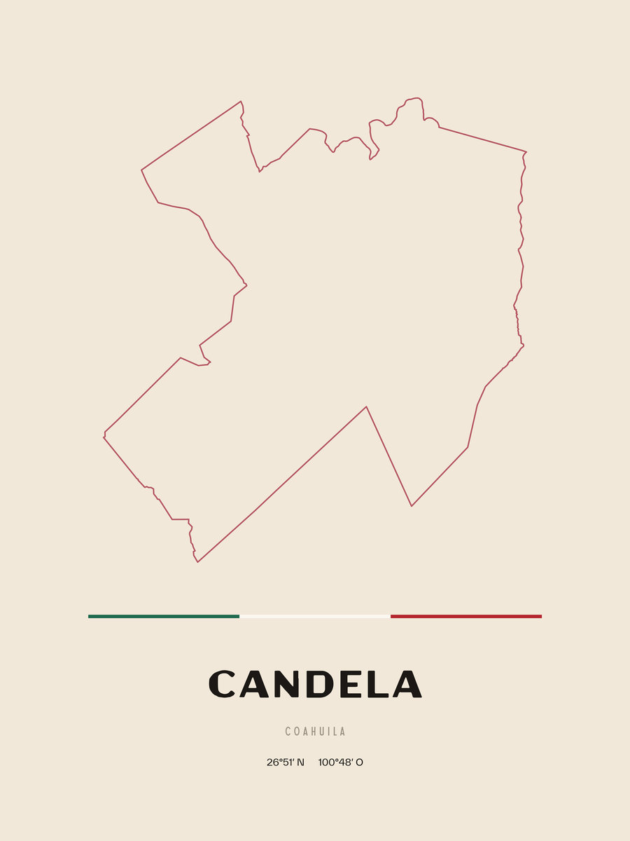 Framed poster of Candela, Coahuila.