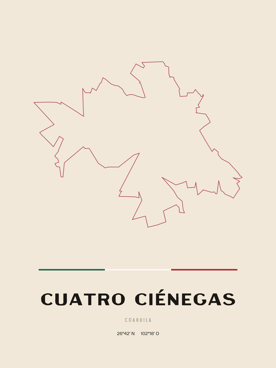 Framed poster of Cuatro Ciénegas, Coahuila.
