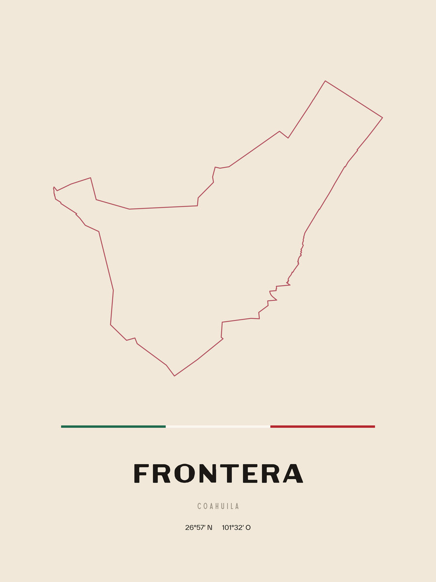 Framed poster of Frontera, Coahuila.