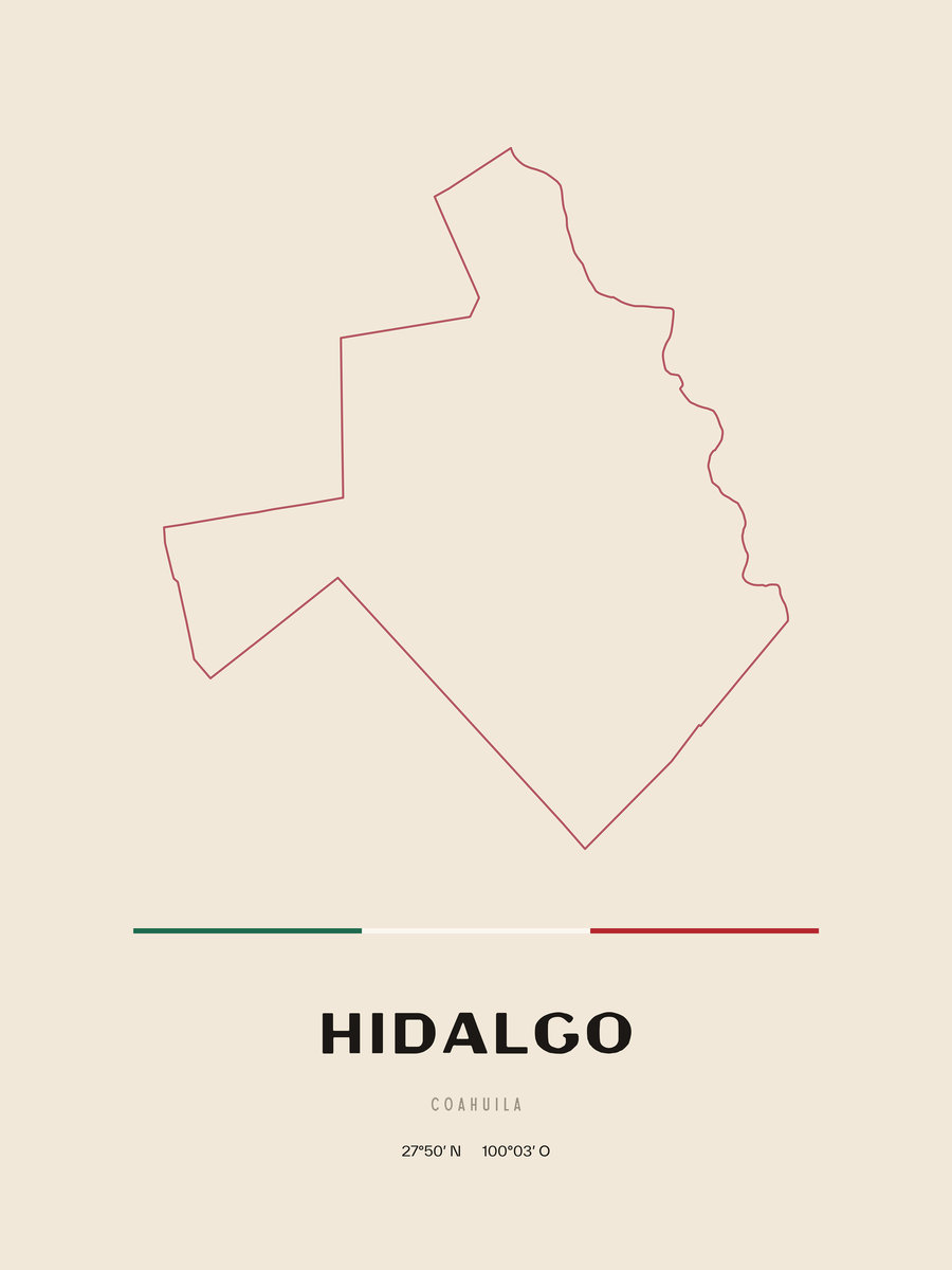 Framed poster of Hidalgo, Coahuila.