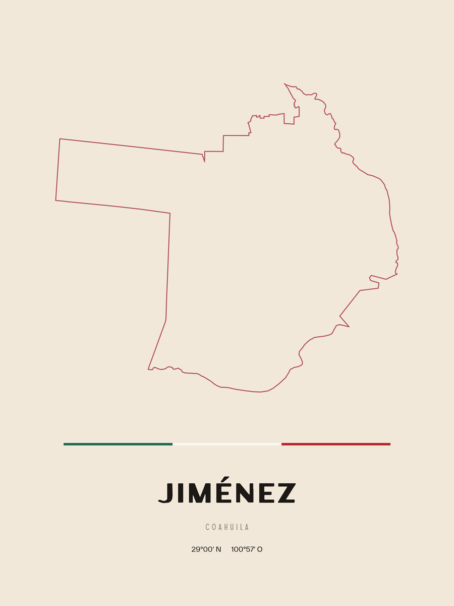 Framed poster of Jiménez, Coahuila.