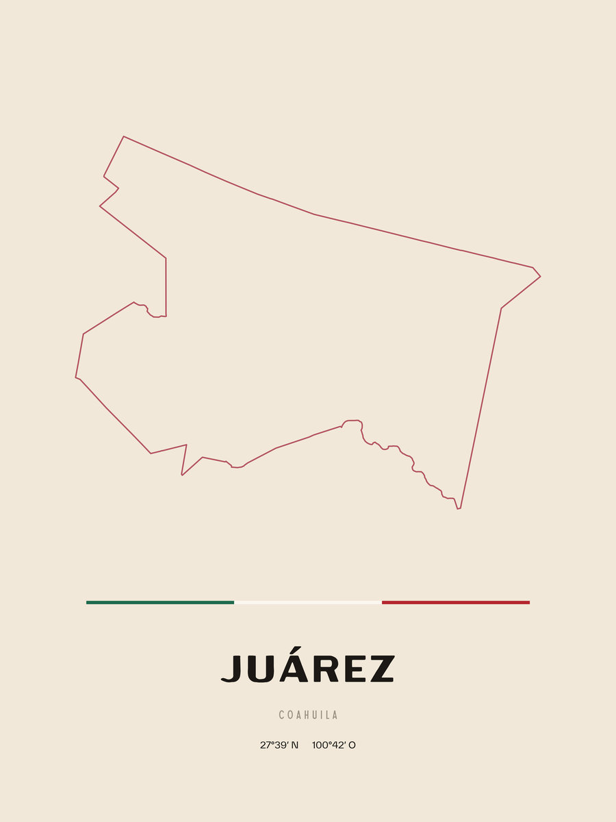Framed poster of Juárez, Coahuila.