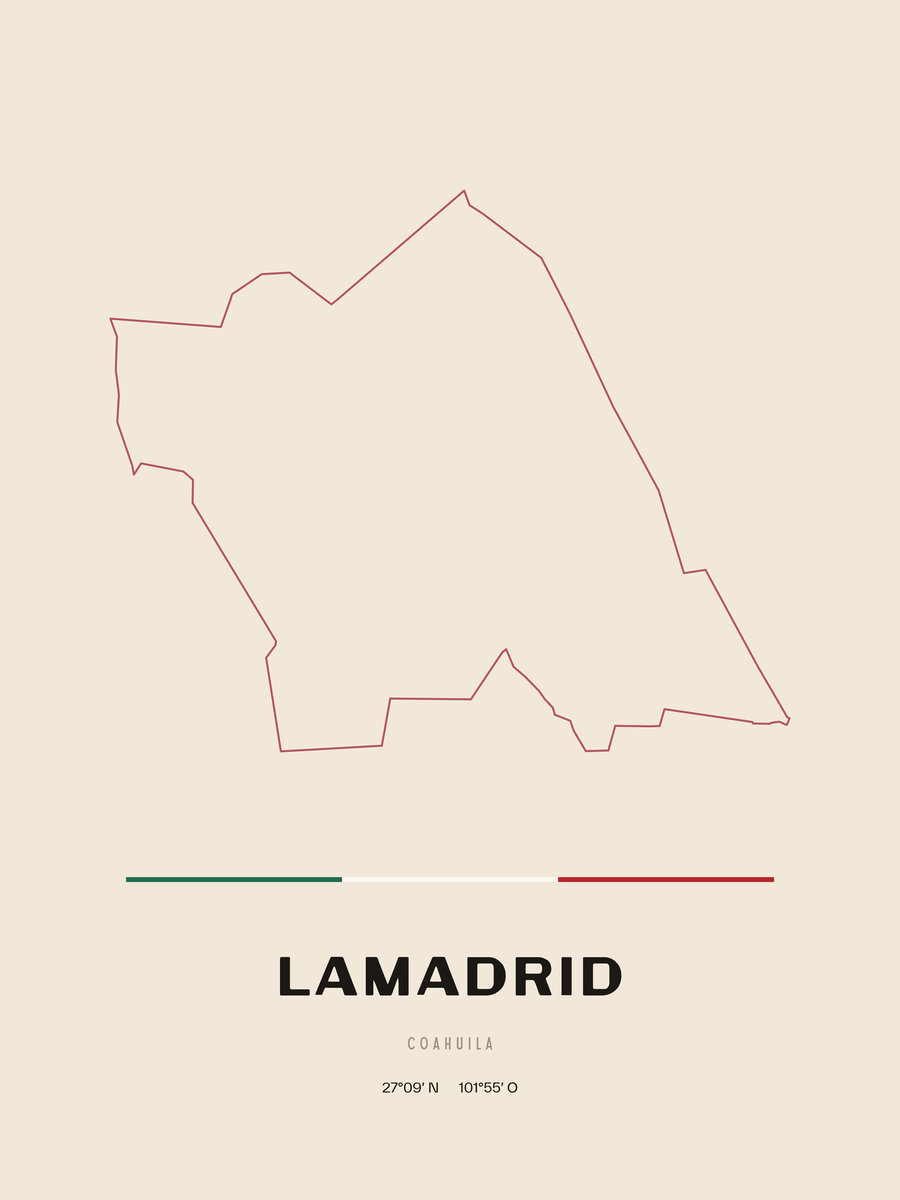 Framed poster of Lamadrid, Coahuila.