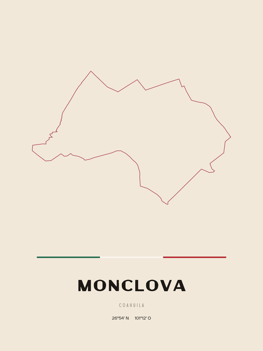 Framed poster of Monclova, Coahuila.