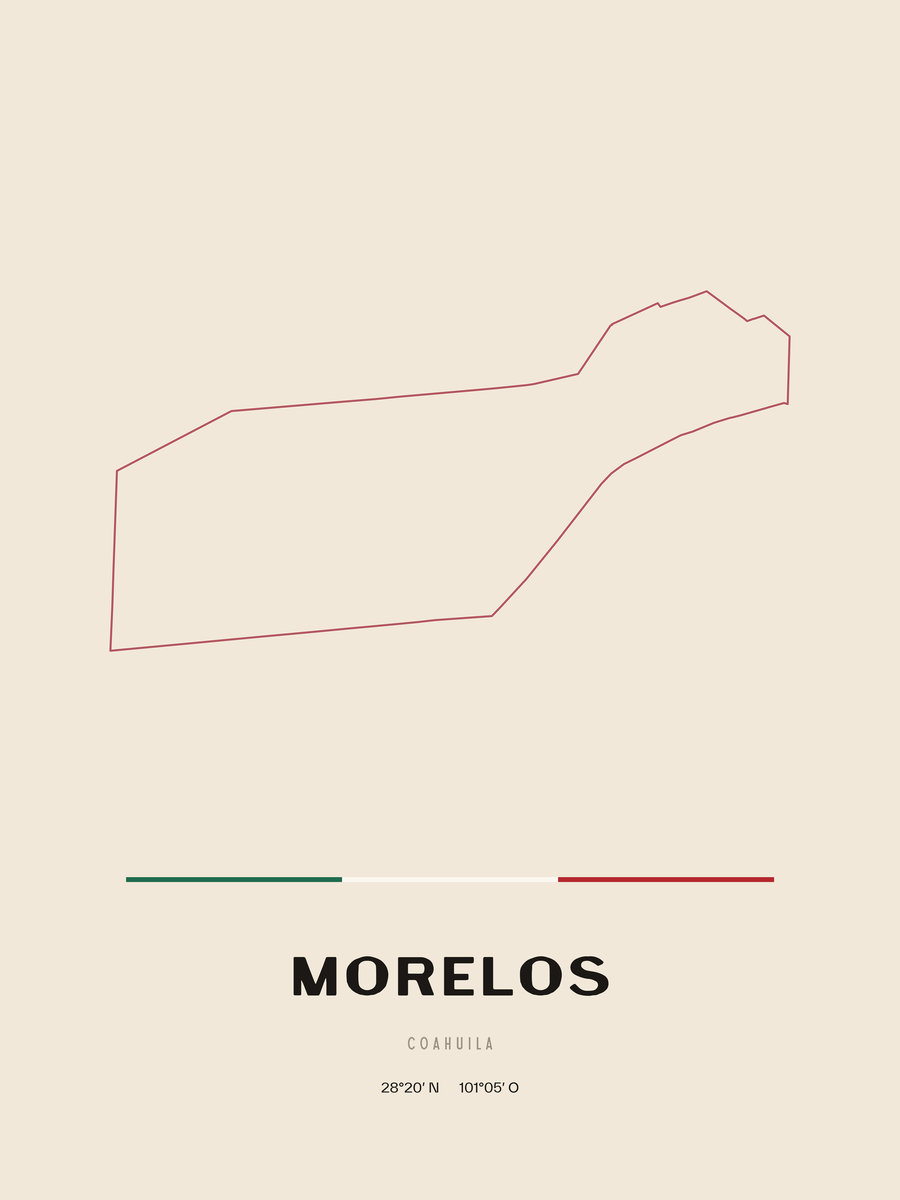 Framed poster of Morelos, Coahuila.