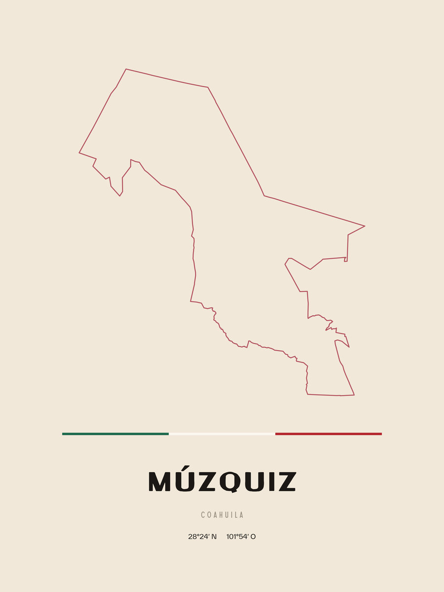 Framed poster of Múzquiz, Coahuila.