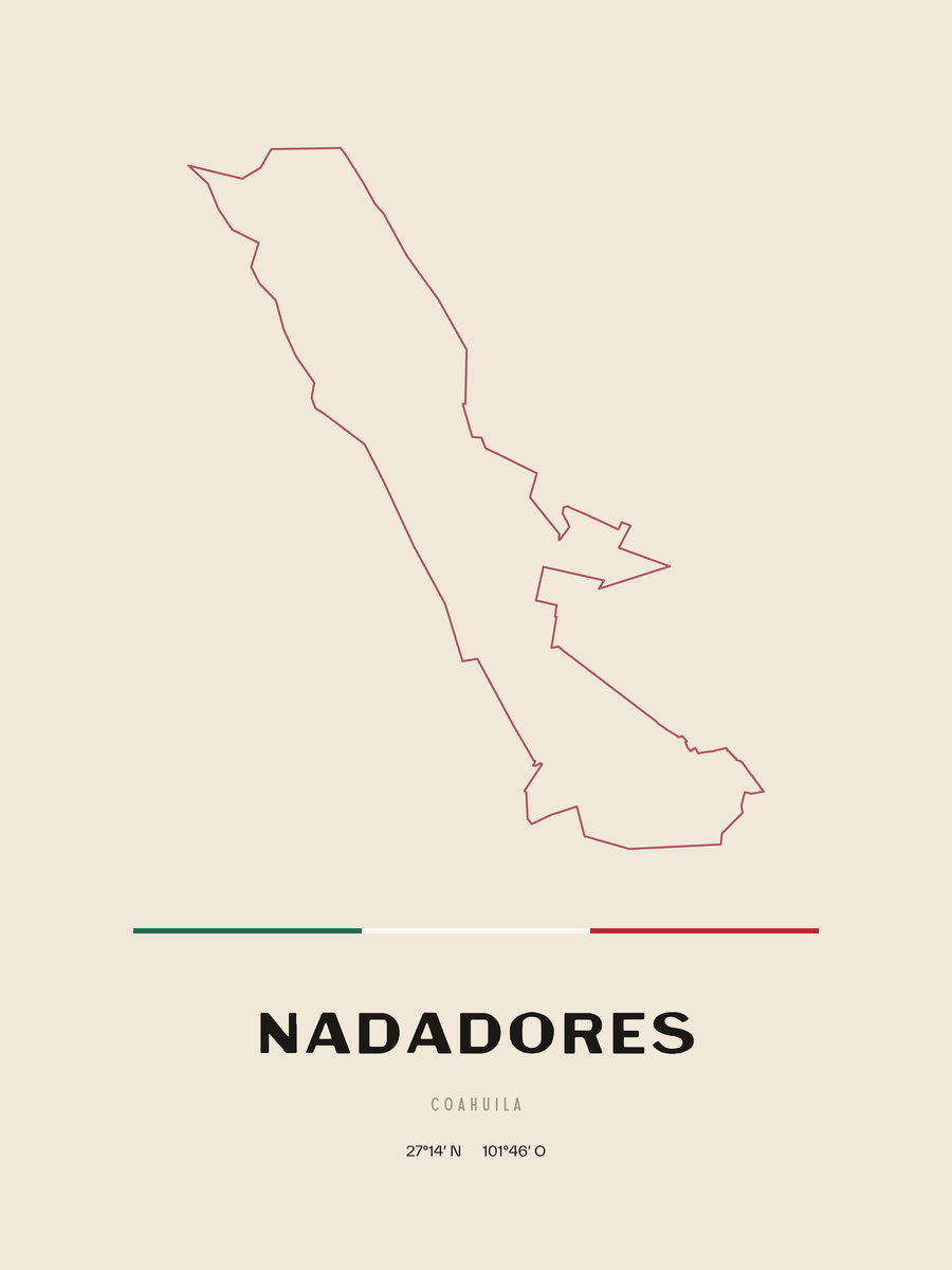 Framed poster of Nadadores, Coahuila.
