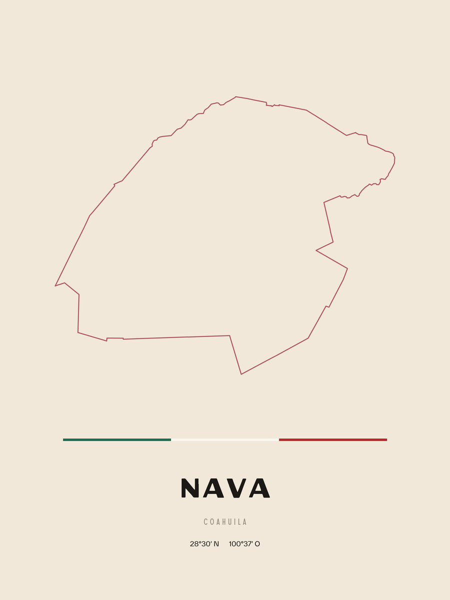 Framed poster of Nava, Coahuila.