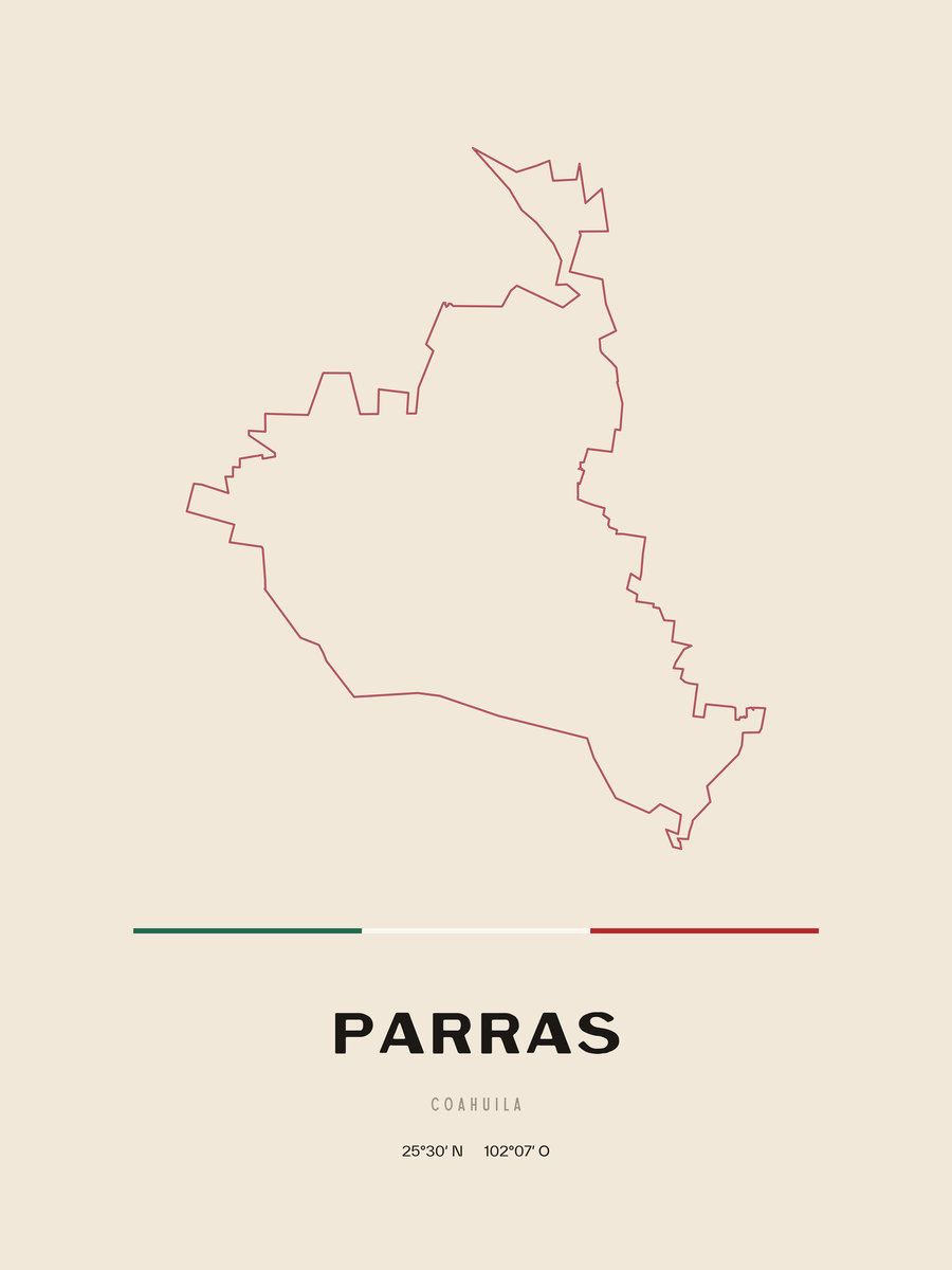 Framed poster of Parras, Coahuila.