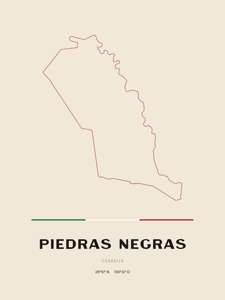 Framed poster of Piedras Negras, Coahuila.