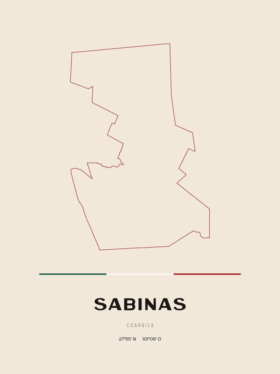 Framed poster of Sabinas, Coahuila.