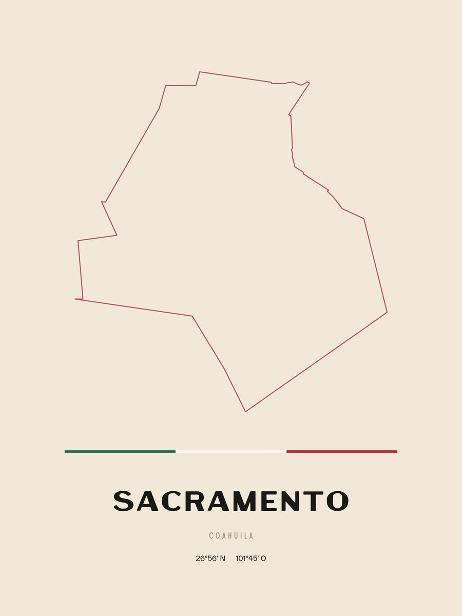 Framed poster of Sacramento, Coahuila.