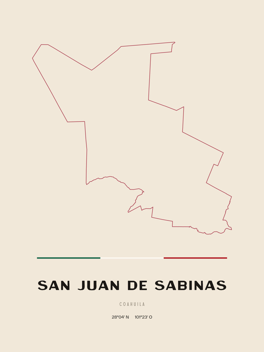 Framed poster of San Juan de Sabinas, Coahuila.