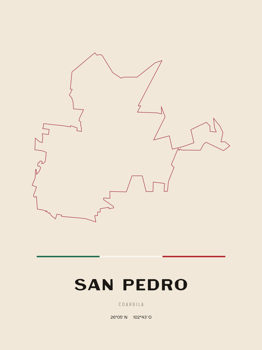 Framed poster of San Pedro, Coahuila.