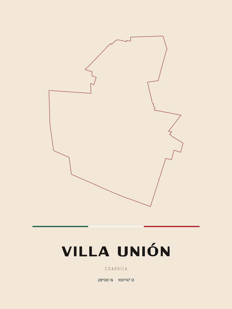 Framed poster of Villa Unión, Coahuila.