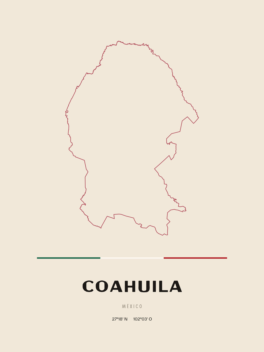 Framed poster of Coahuila.