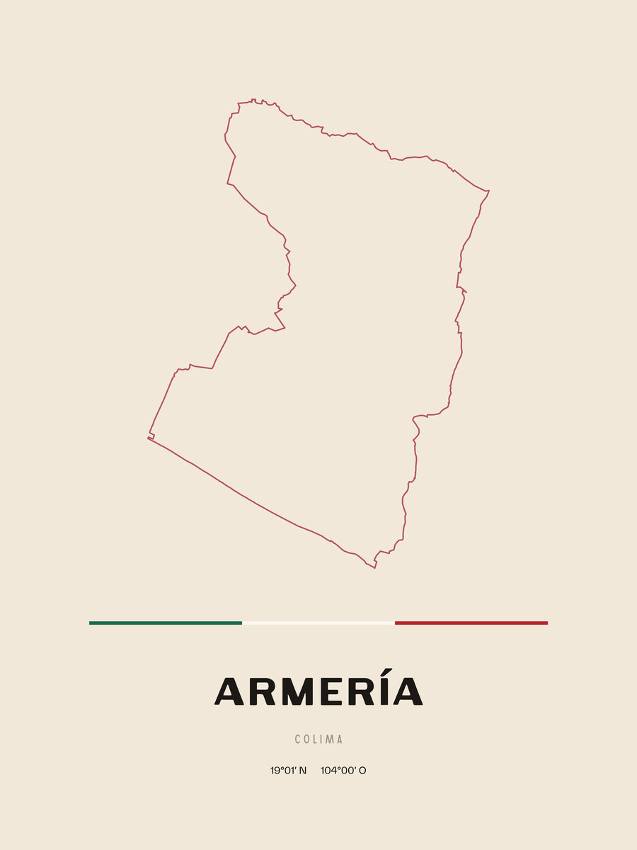 Framed poster of Armería, Colima.