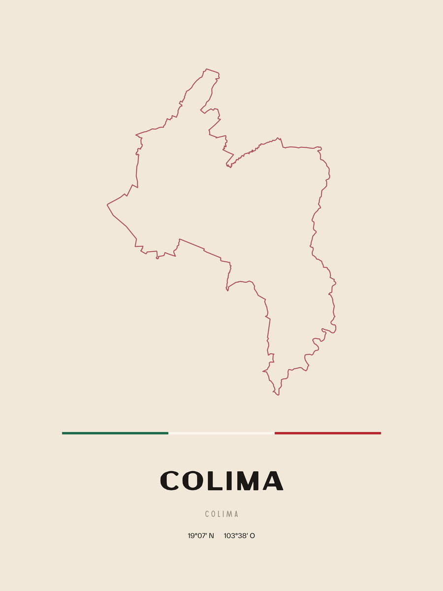 Framed poster of Colima, Colima.