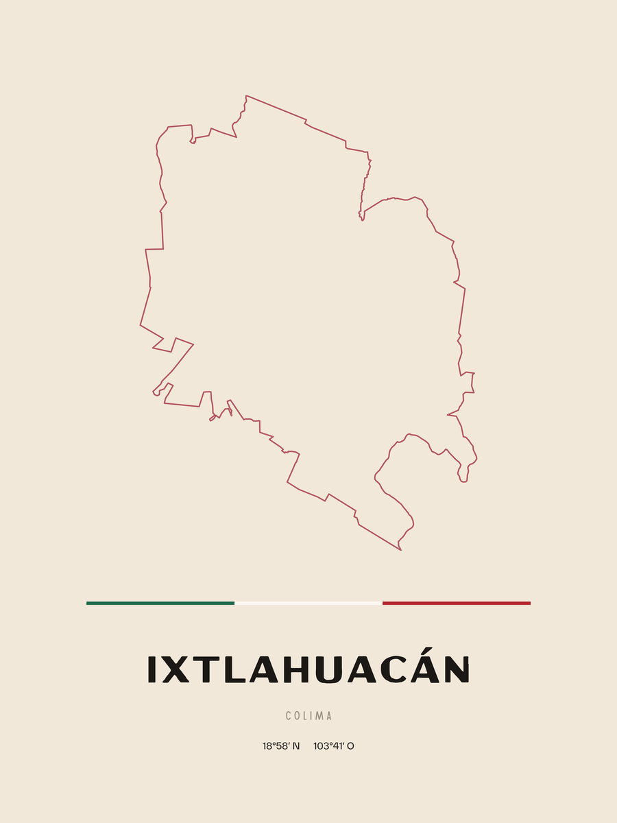 Framed poster of Ixtlahuacán, Colima.