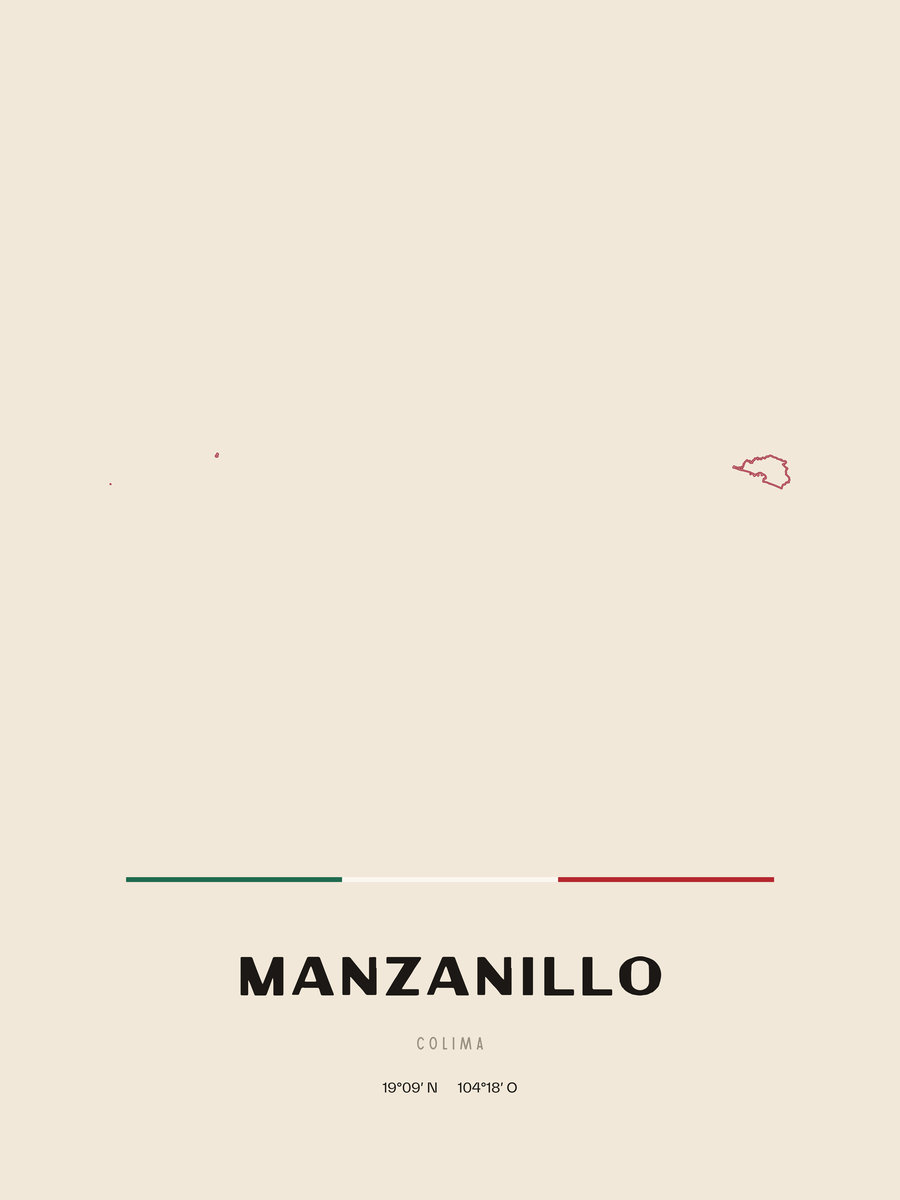 Framed poster of Manzanillo, Colima.