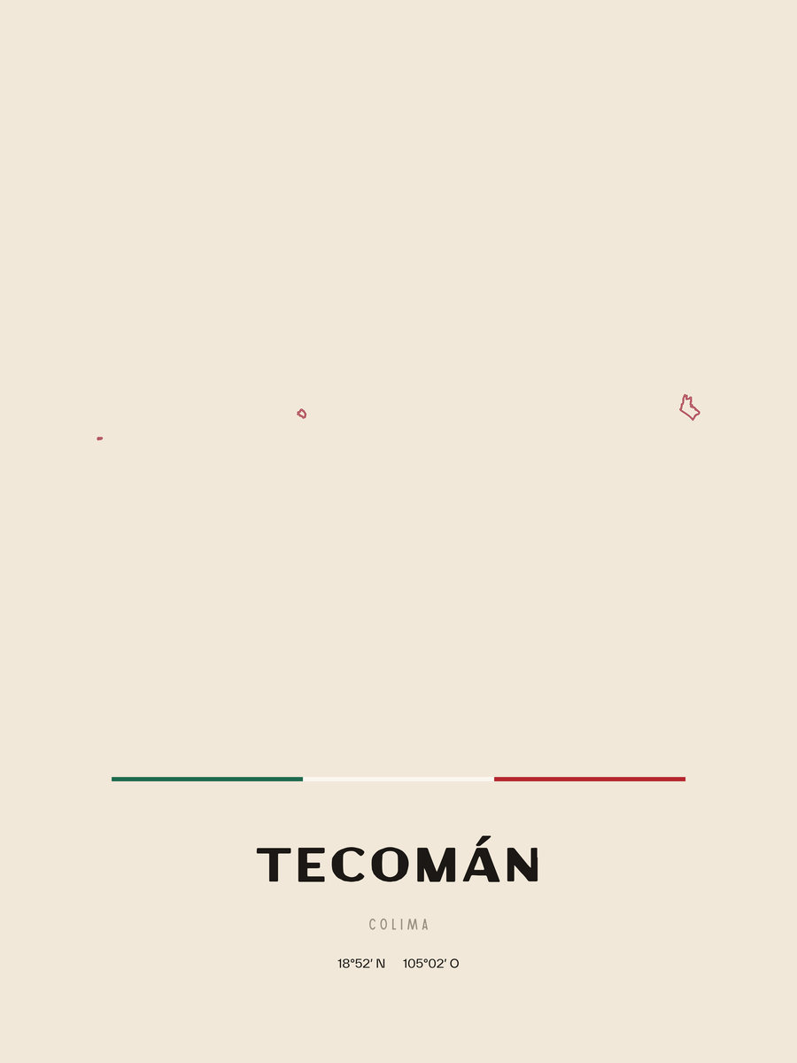 Framed poster of Tecomán, Colima.