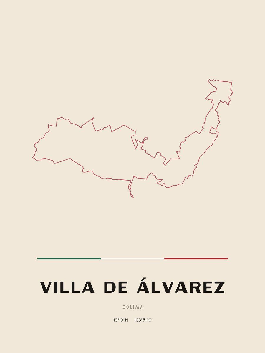 Framed poster of Villa de Álvarez, Colima.
