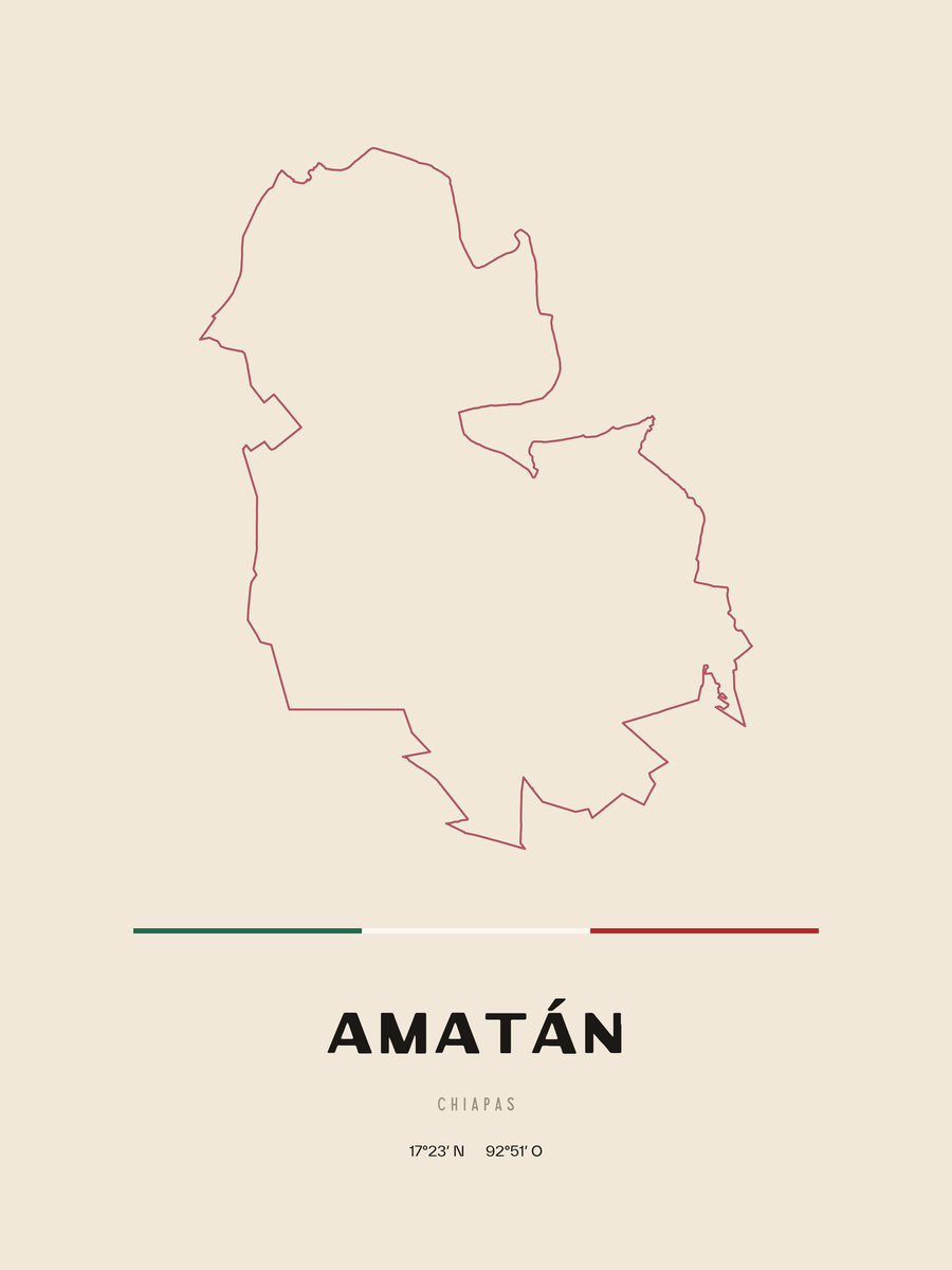 Framed poster of Amatán, Chiapas.