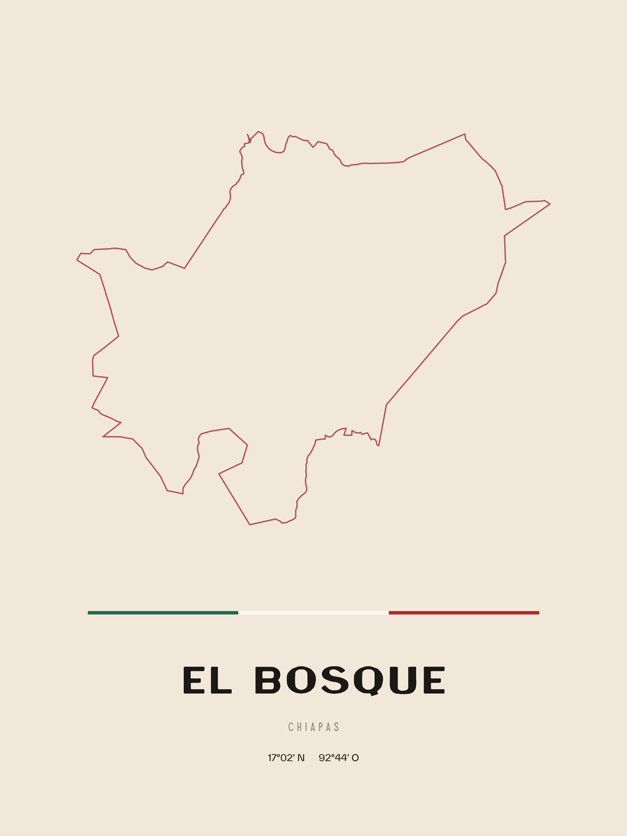 Framed poster of El Bosque, Chiapas.
