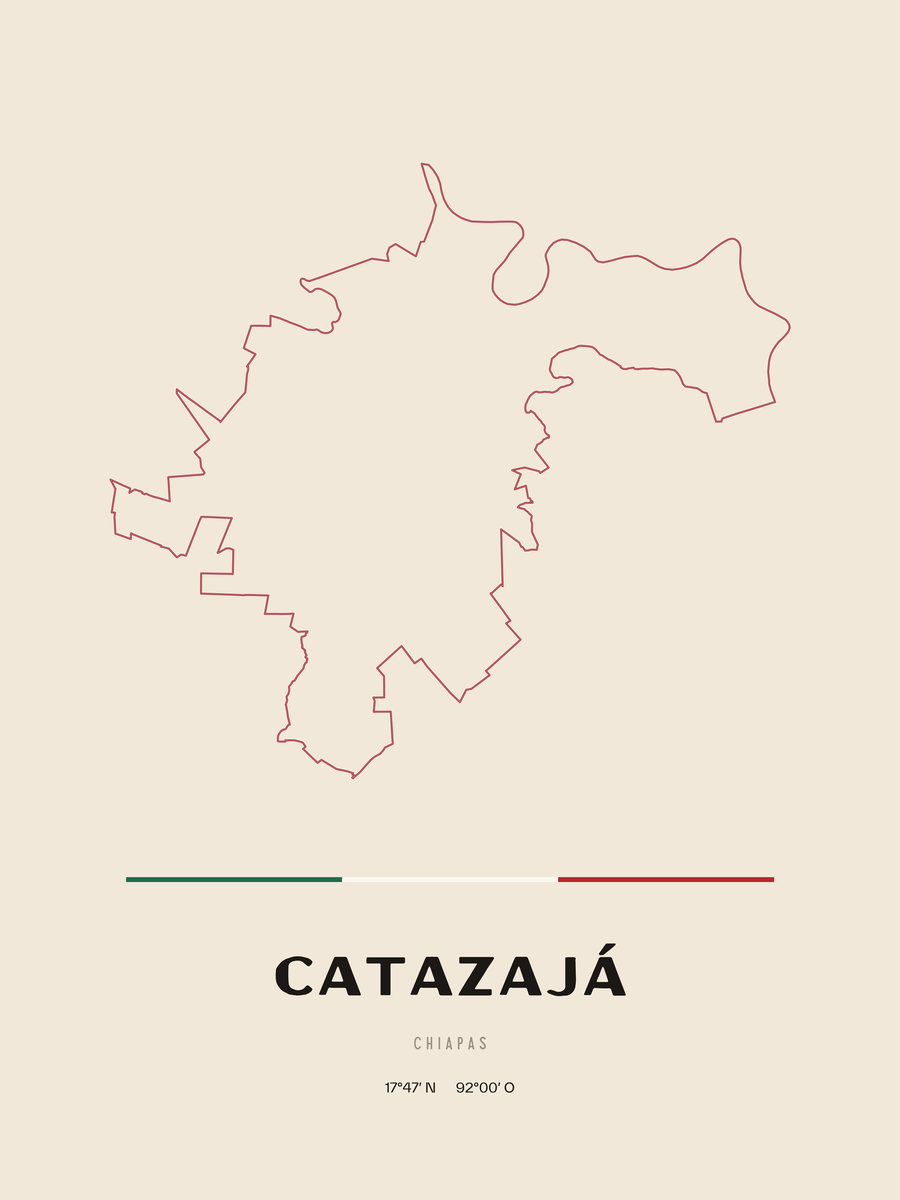 Framed poster of Catazajá, Chiapas.