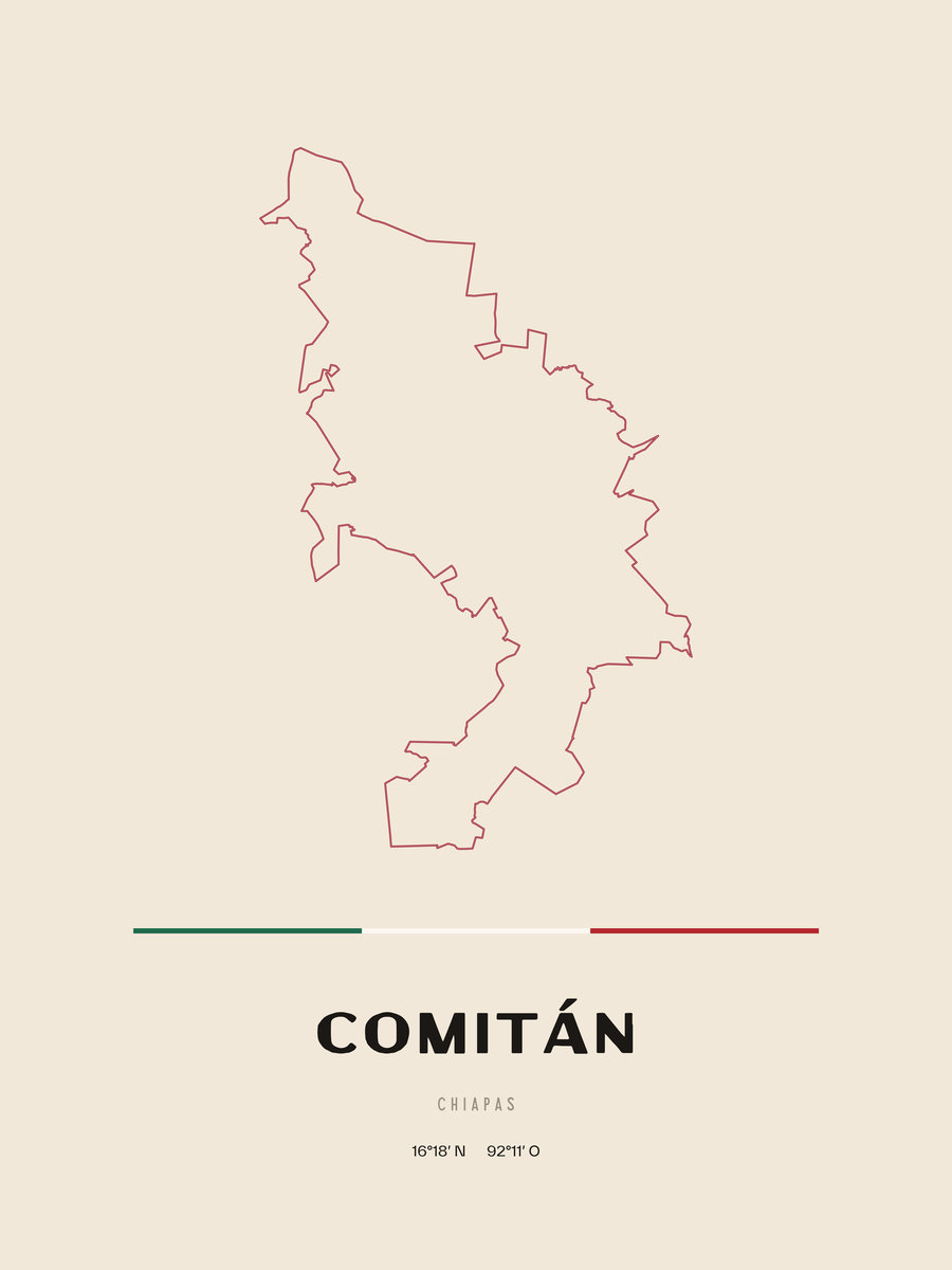 Framed poster of Comitán, Chiapas.
