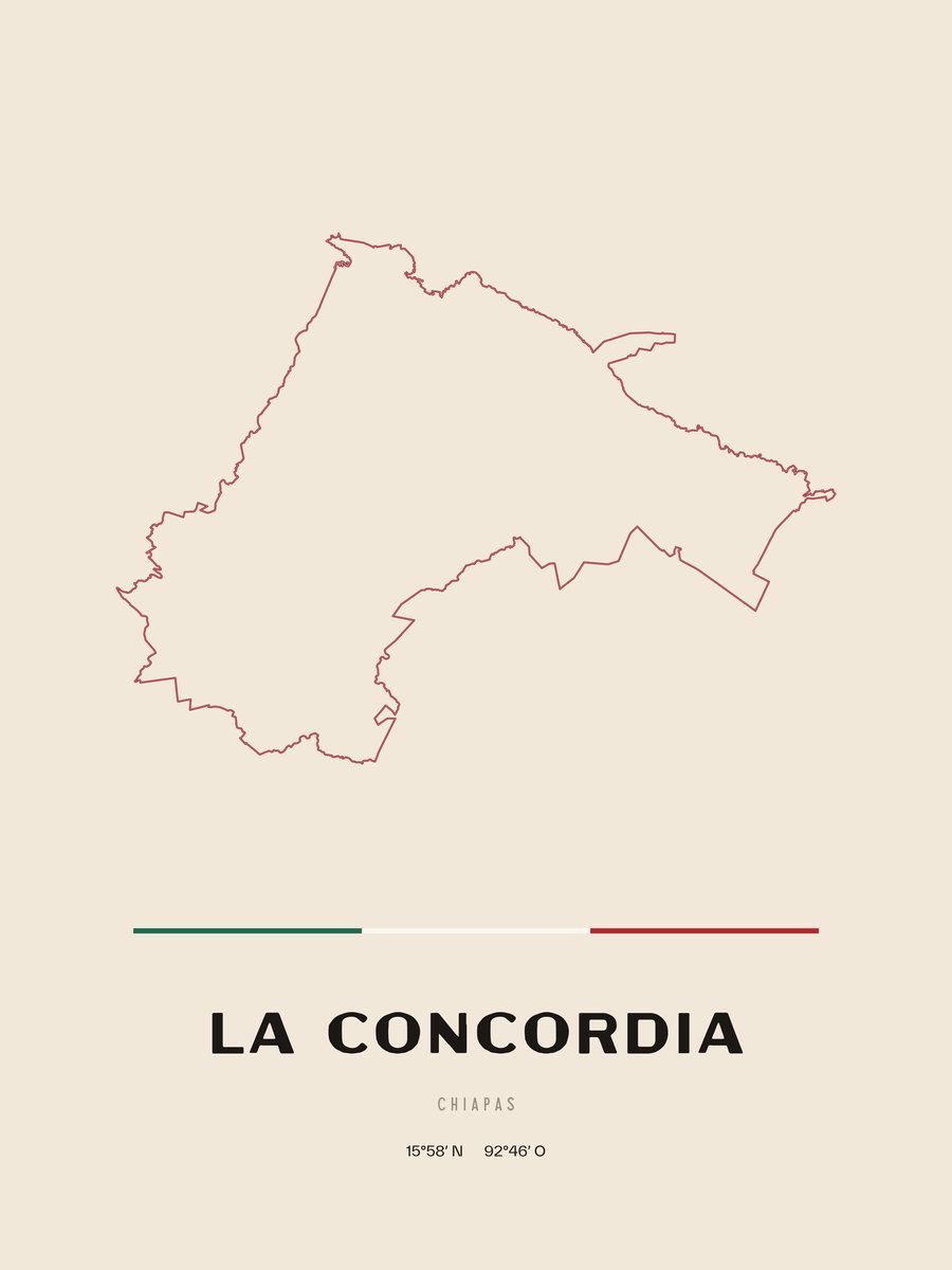 Framed poster of La Concordia, Chiapas.