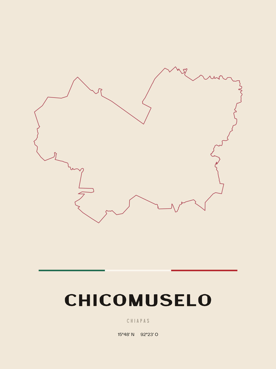 Framed poster of Chicomuselo, Chiapas.